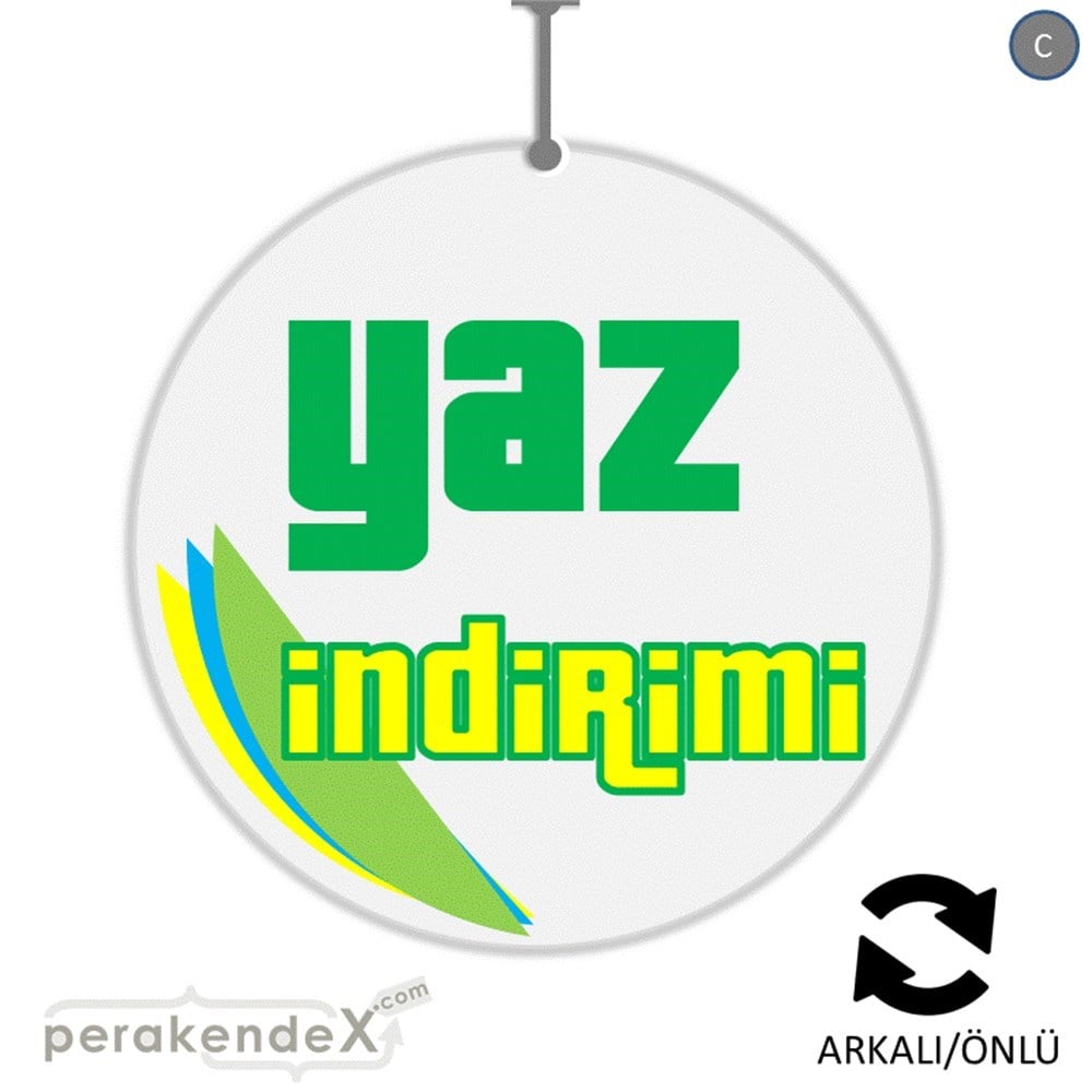 yaz indirimi DÖNKARTI -oval,çift yön baskı