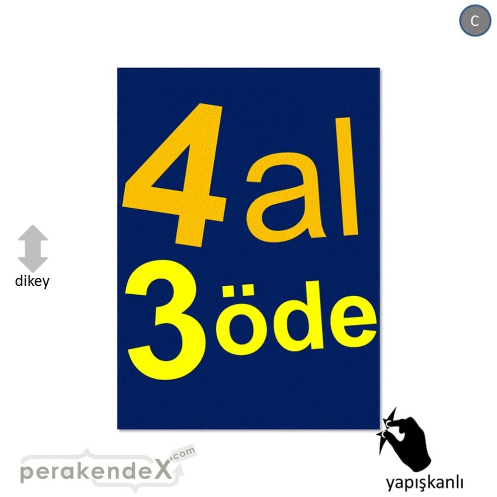 4 al 3 öde CAMA YAPIŞAN FOLYO -dikdörtgen,tek yön baskı