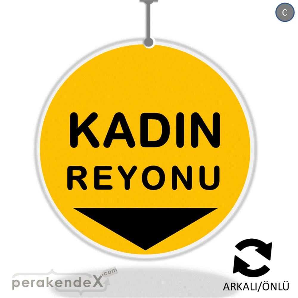 kadın reyonu yönlendirme DÖNKARTI -oval,çift yön baskı