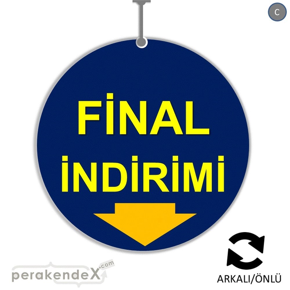 final indirimi DÖNKARTI -oval,çift yön baskı