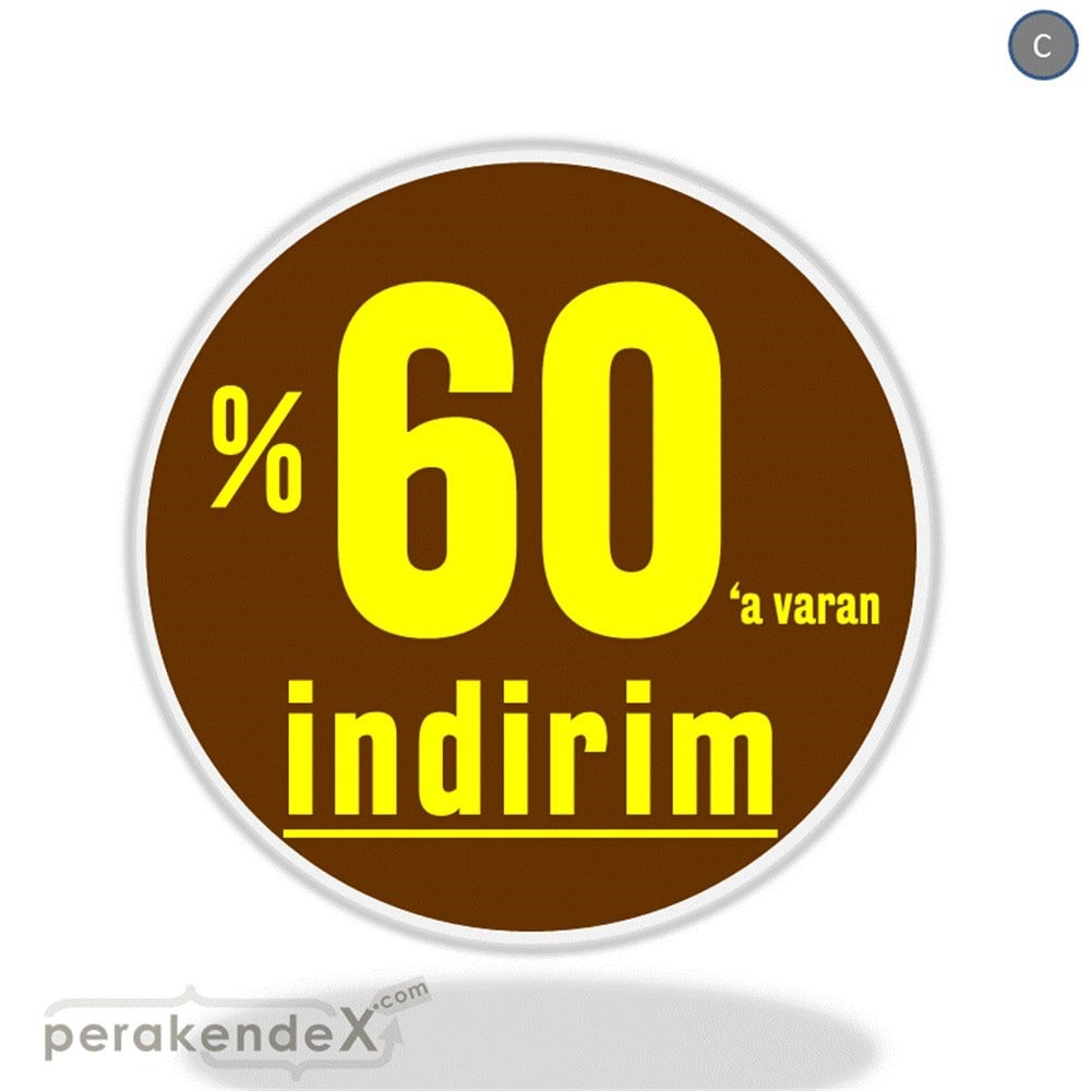 yüzde 60 a varan indirim DÖNKARTI -oval,çift yön baskı