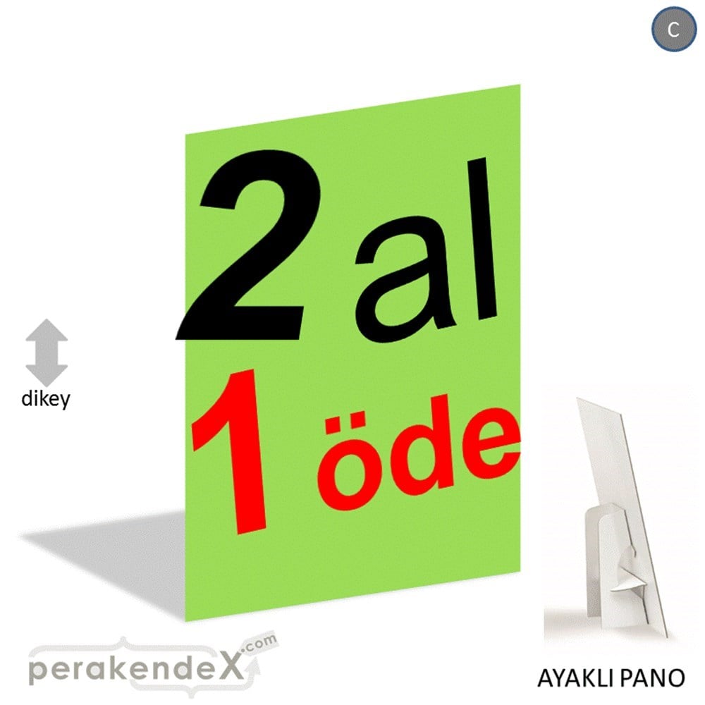 2 al 1 öde AYAKLI REKLAM PANOSU -dikdörtgen,tek yön baskı