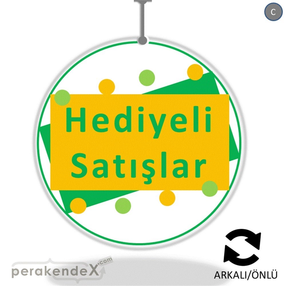 hediyeli satışlar DÖNKARTI -oval,çift yön baskı
