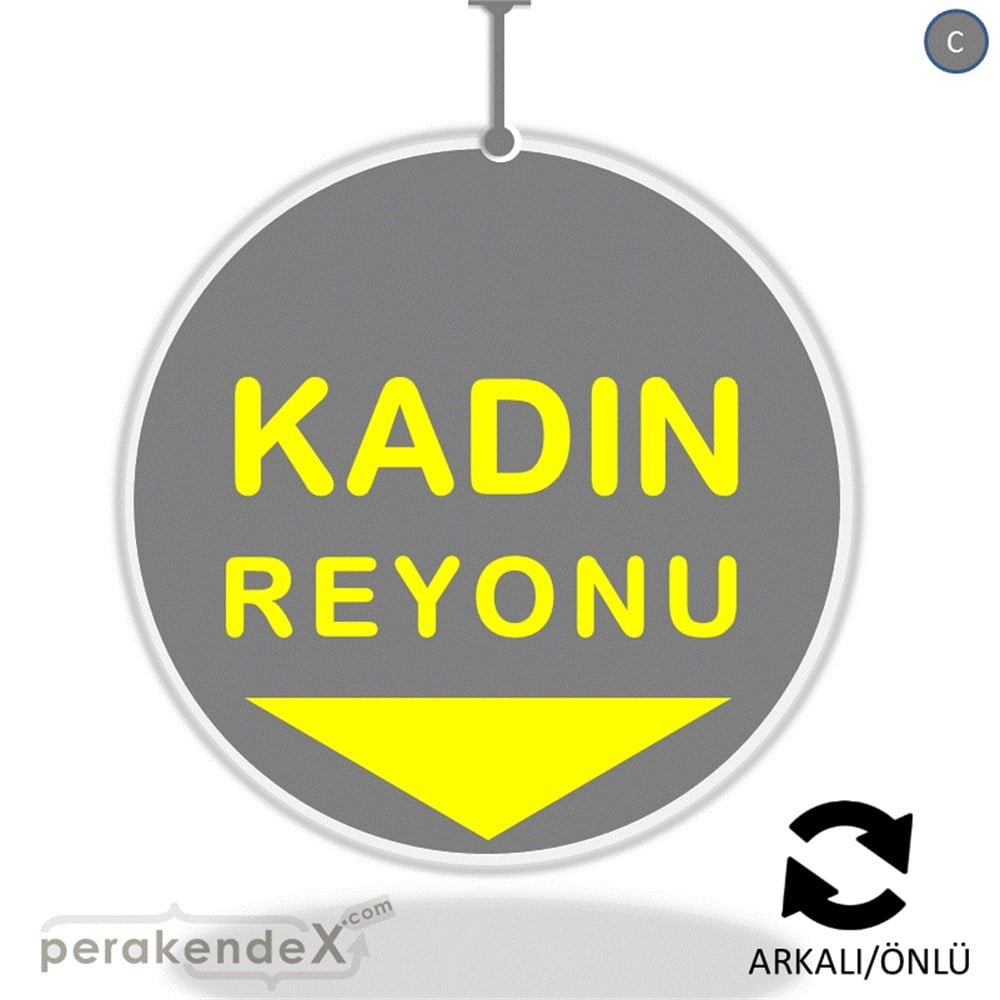 kadın reyonu yönlendirme DÖNKARTI -oval,çift yön baskı