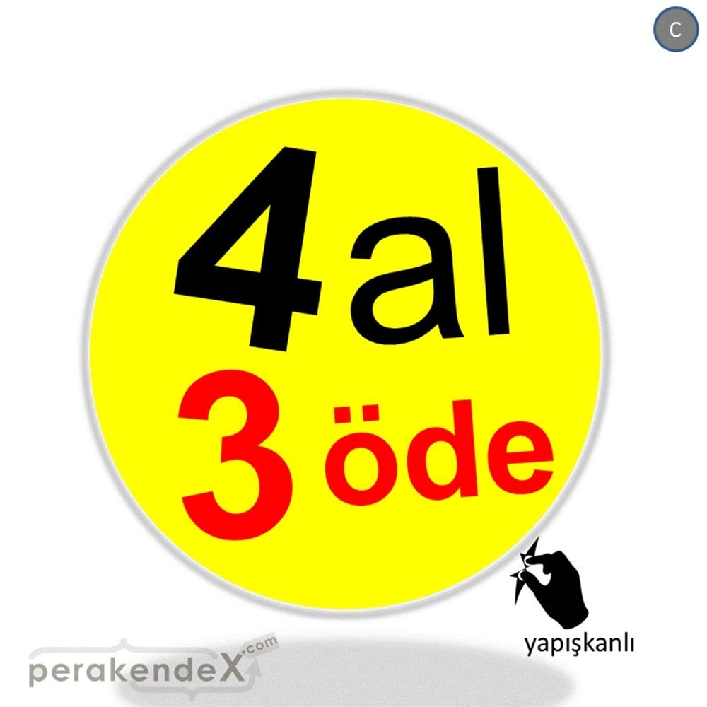 4 al 3 öde CAMA YAPIŞAN FOLYO -oval,tek yön baskı