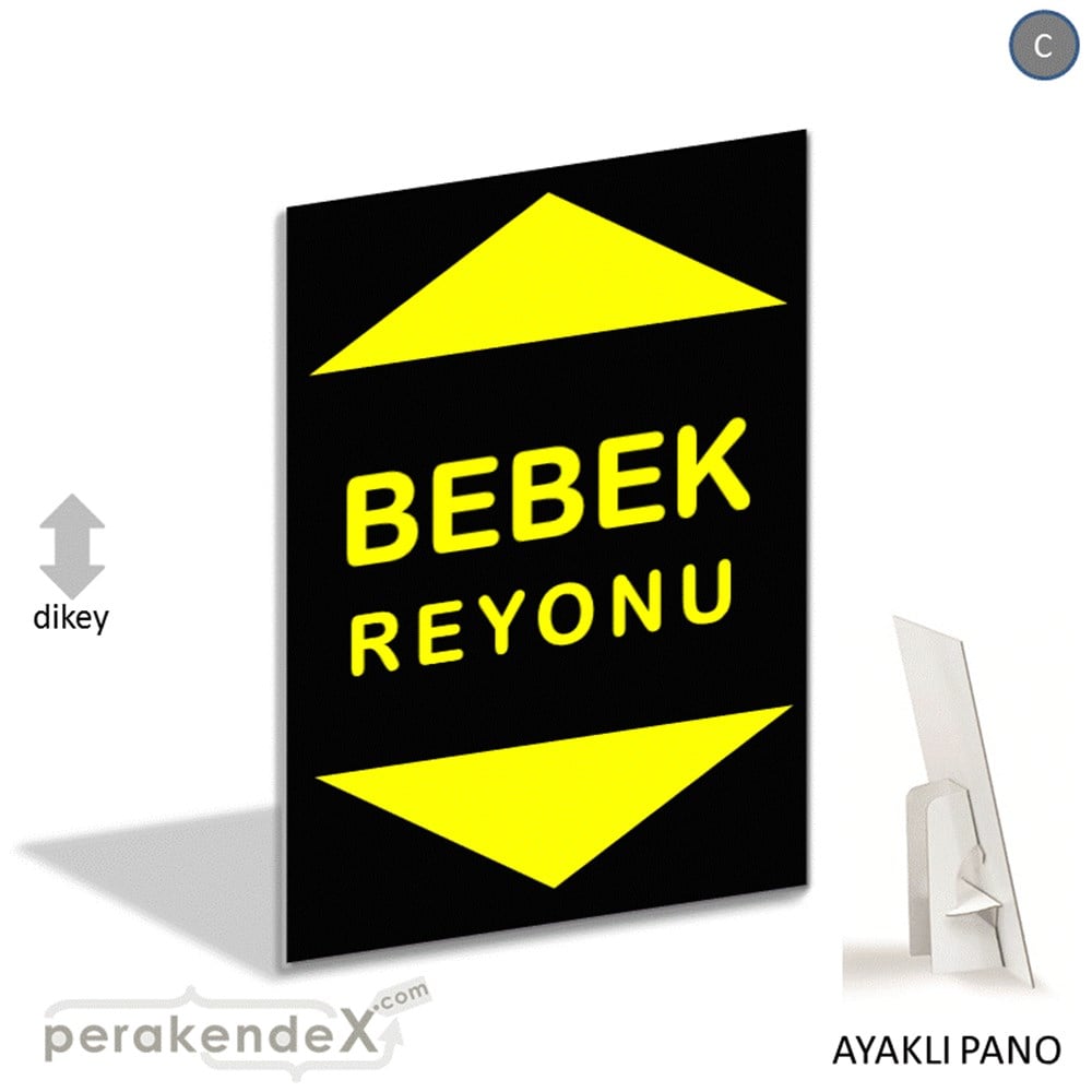 bebek reyonu yönlendirme AYAKLI REKLAM PANOSU -dikdörtgen,tek yön baskı