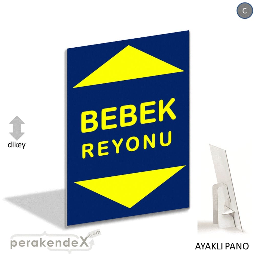 bebek reyonu yönlendirme AYAKLI REKLAM PANOSU -dikdörtgen,tek yön baskı