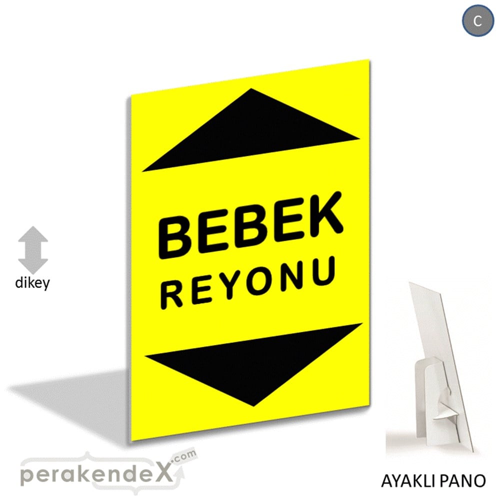 bebek reyonu yönlendirme AYAKLI REKLAM PANOSU -dikdörtgen,tek yön baskı