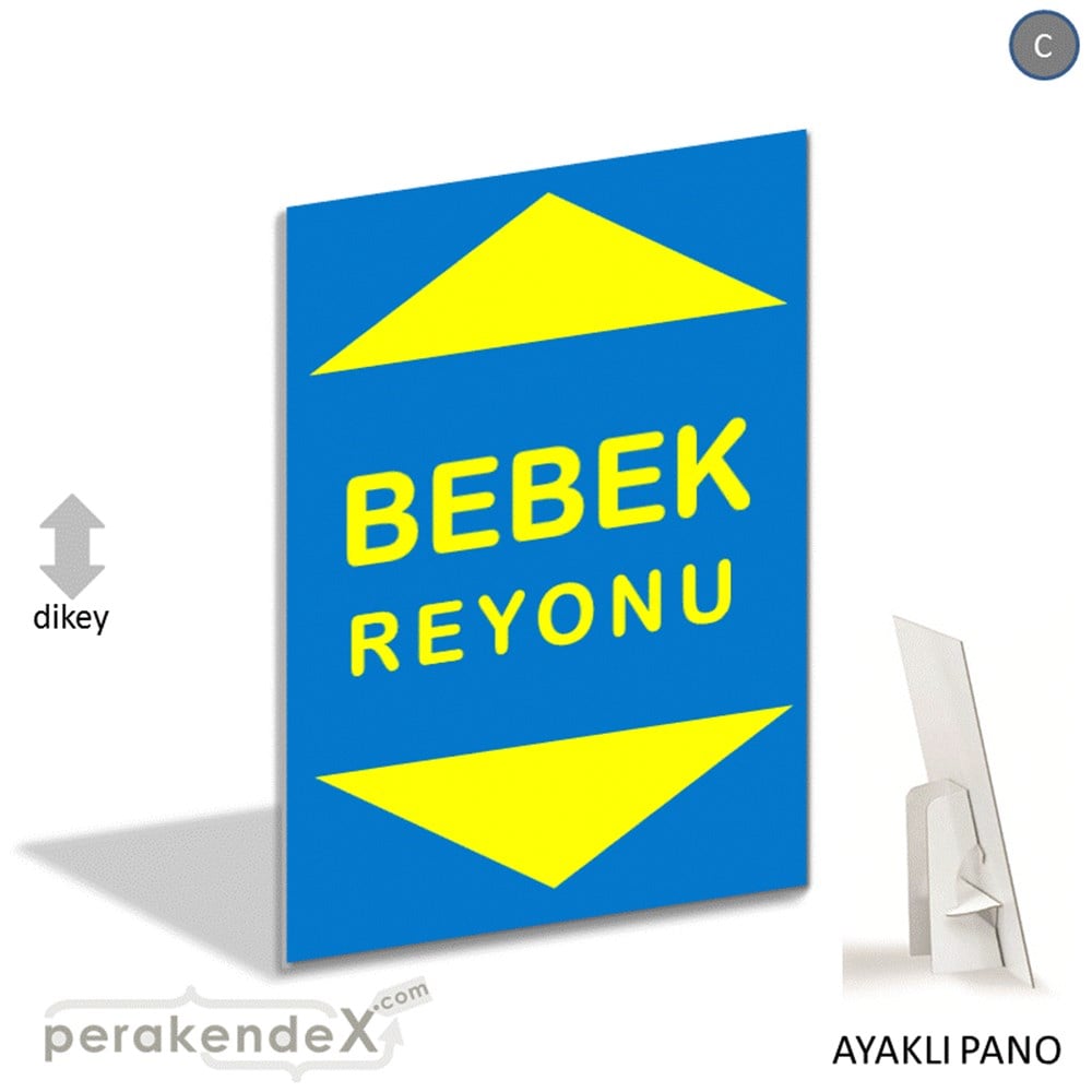 bebek reyonu yönlendirme AYAKLI REKLAM PANOSU -dikdörtgen,tek yön baskı