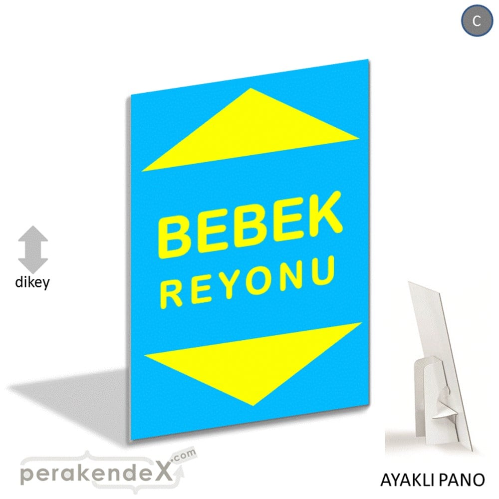 bebek reyonu yönlendirme AYAKLI REKLAM PANOSU -dikdörtgen,tek yön baskı