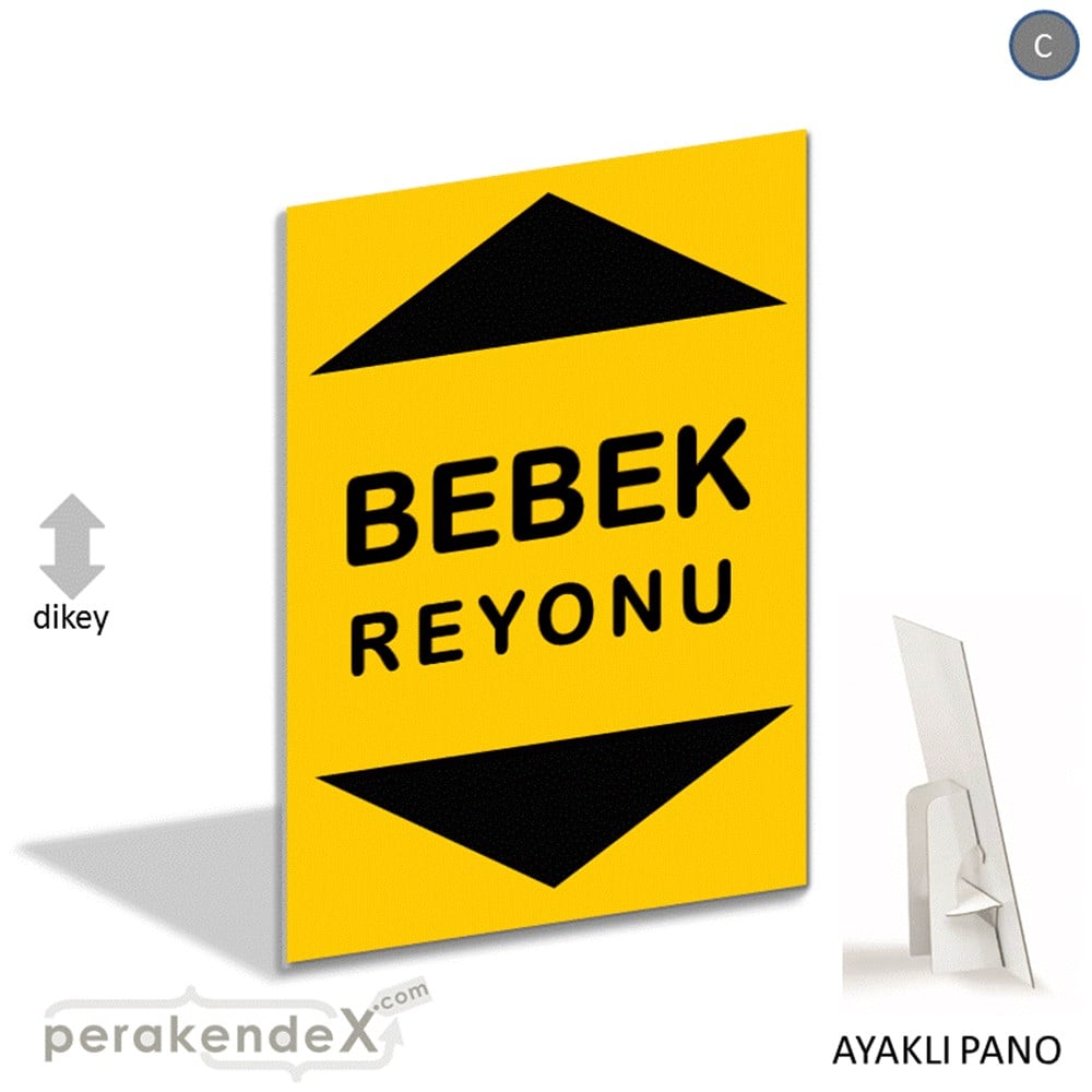 bebek reyonu yönlendirme AYAKLI REKLAM PANOSU -dikdörtgen,tek yön baskı