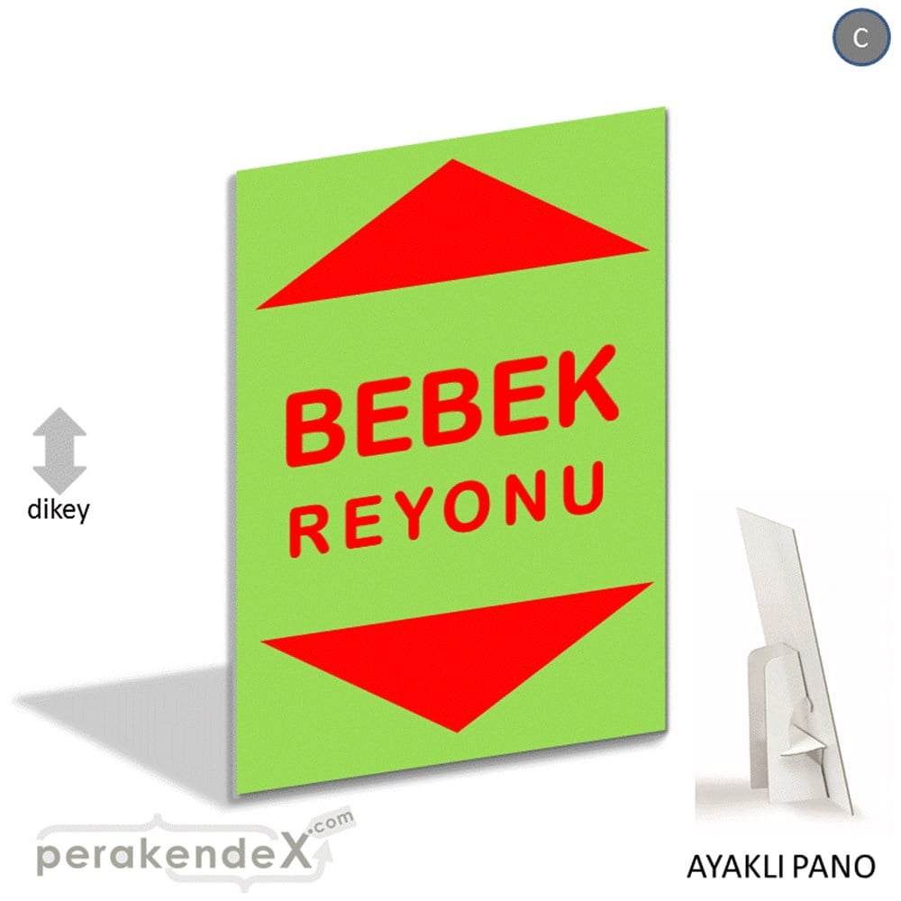 bebek reyonu yönlendirme AYAKLI REKLAM PANOSU -dikdörtgen,tek yön baskı