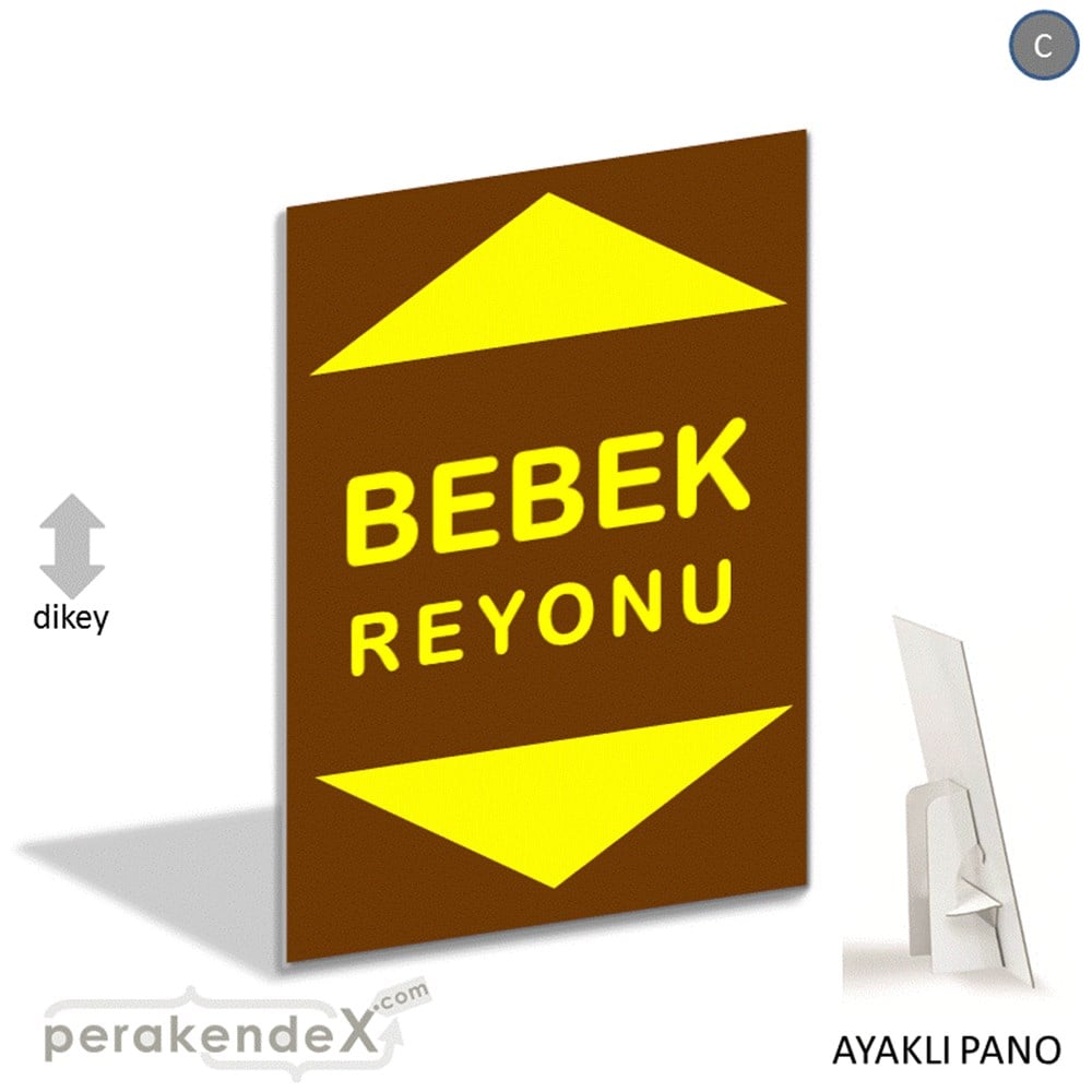 bebek reyonu yönlendirme AYAKLI REKLAM PANOSU -dikdörtgen,tek yön baskı