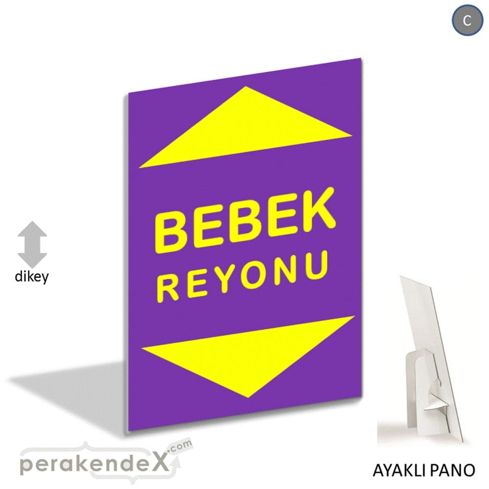bebek reyonu yönlendirme AYAKLI REKLAM PANOSU -dikdörtgen,tek yön baskı