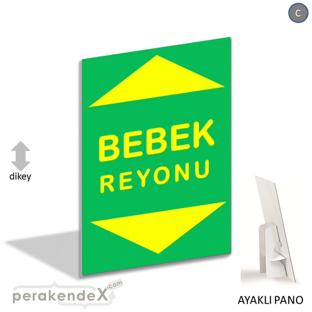 bebek reyonu yönlendirme AYAKLI REKLAM PANOSU -dikdörtgen,tek yön baskı