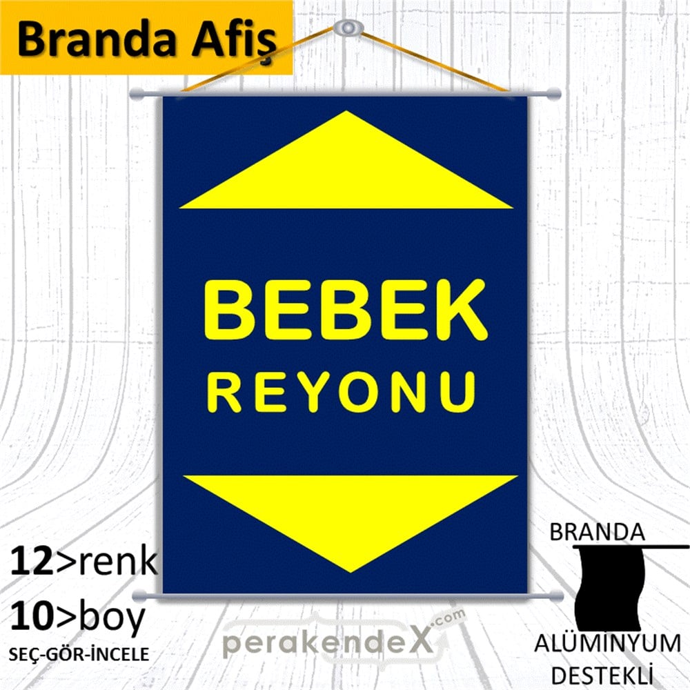 bebek reyonu yönlendirme BRANDA AFİŞİ -dikdörtgen,tek yön baskı