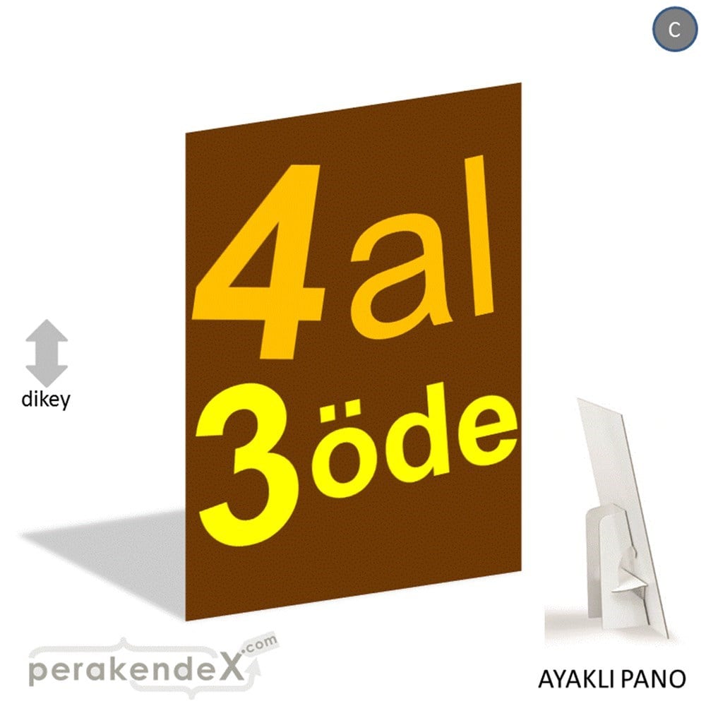 4 al 3 öde AYAKLI REKLAM PANOSU -dikdörtgen,tek yön baskı