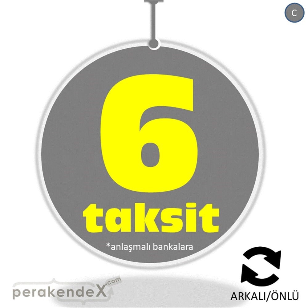 anlaşmalı bankalara 6 taksit DÖNKARTI -oval,çift yön baskı