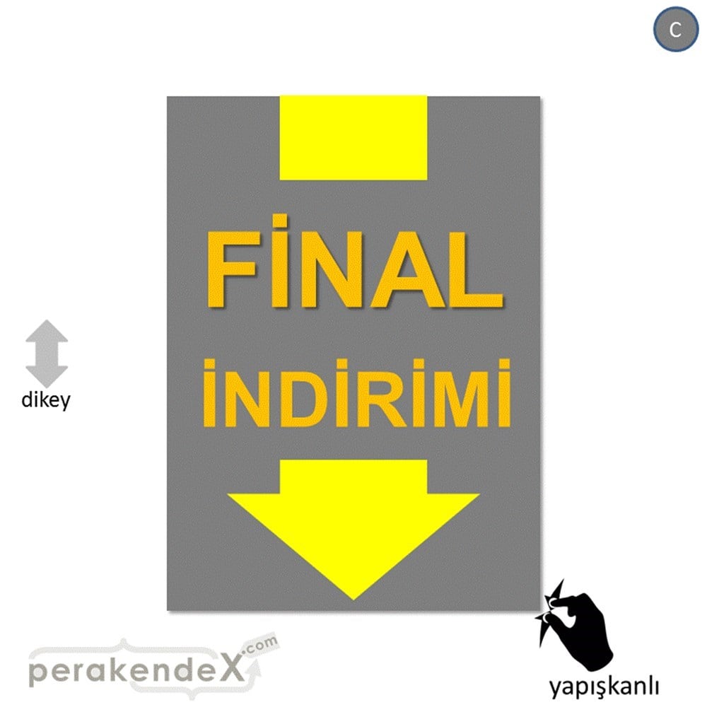 final indirimi CAMA YAPIŞAN FOLYO -dikdörtgen,tek yön baskı