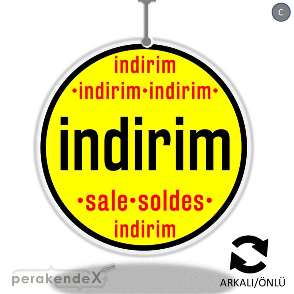 indirim sale soldes DÖNKARTI -oval,çift yön baskı