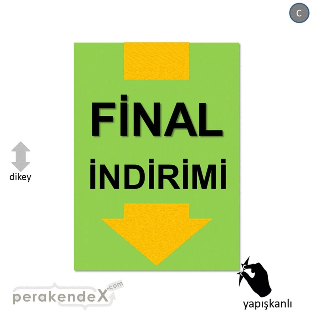 final indirimi CAMA YAPIŞAN FOLYO -dikdörtgen,tek yön baskı