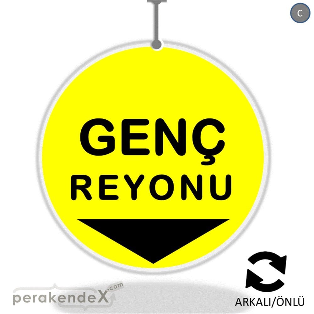 genç reyonu yönlendirme DÖNKARTI -oval,çift yön baskı