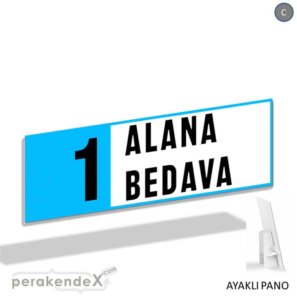 Bir Alana Bir Bedava KARTON AYAKLI POSTER,  PANO (BANNER) -dikdörtgen,tek yön baskı