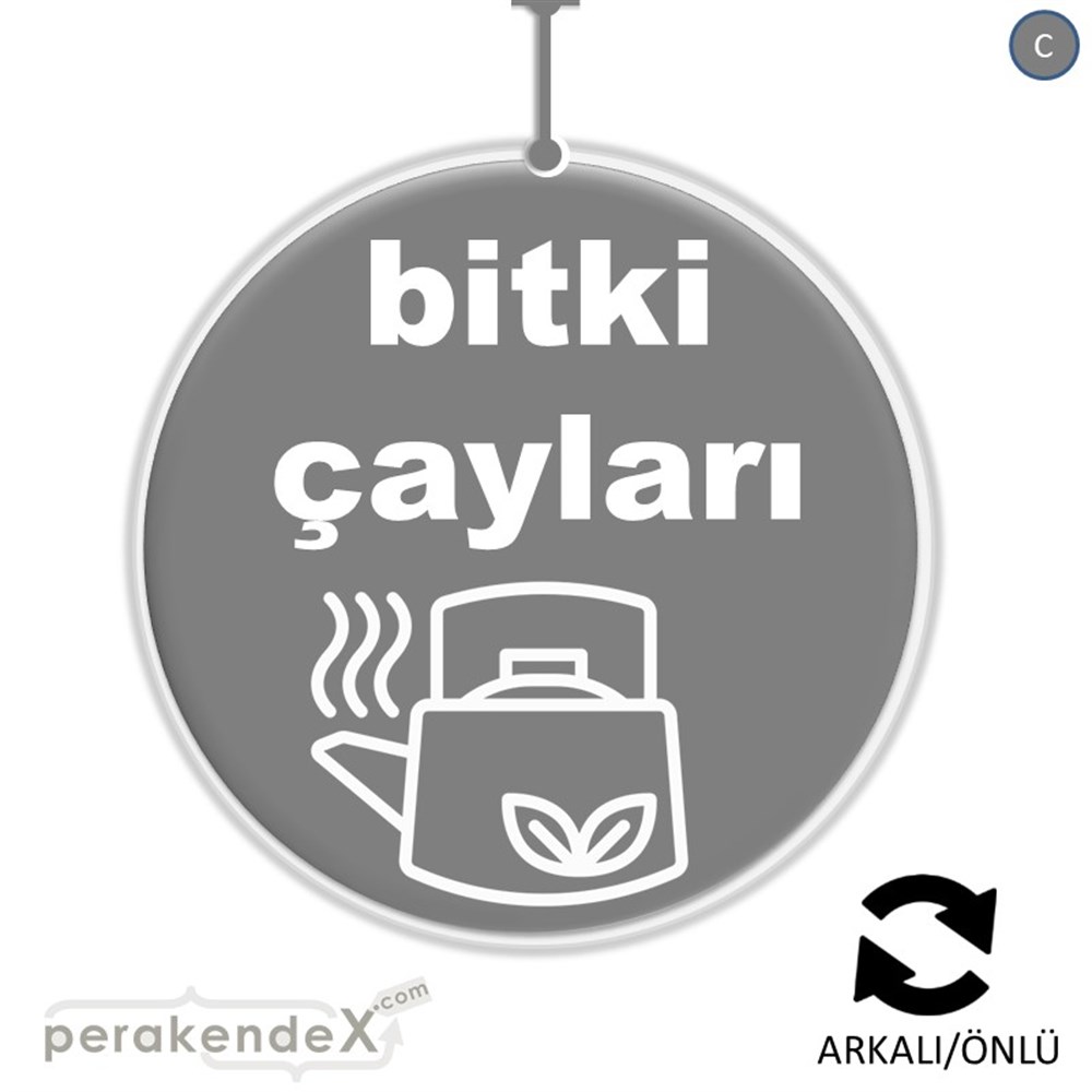 Bitki Çayları DÖNKART -oval,çift yön baskıdön-kart