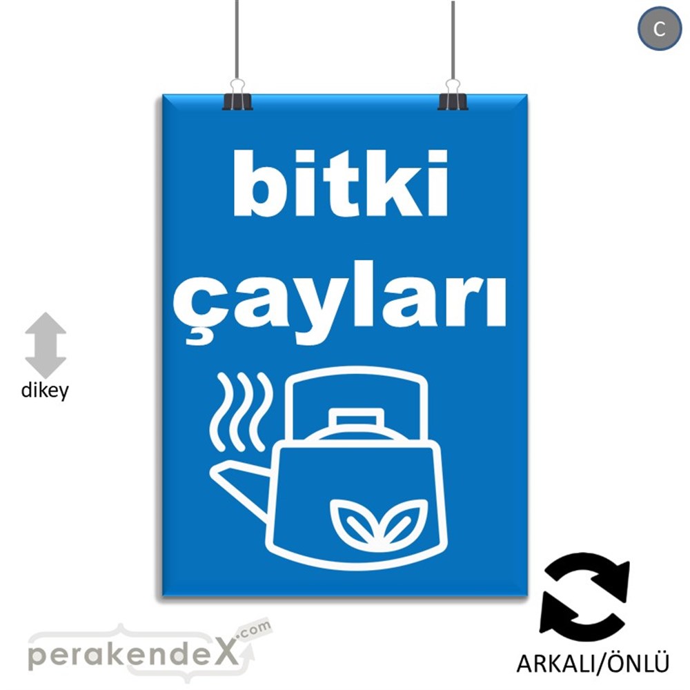 Bitki Çayları SERT PLASTİK POSTER,  AFİŞ -dikdörtgen,çift yön baskısert plastik poster,  afiş