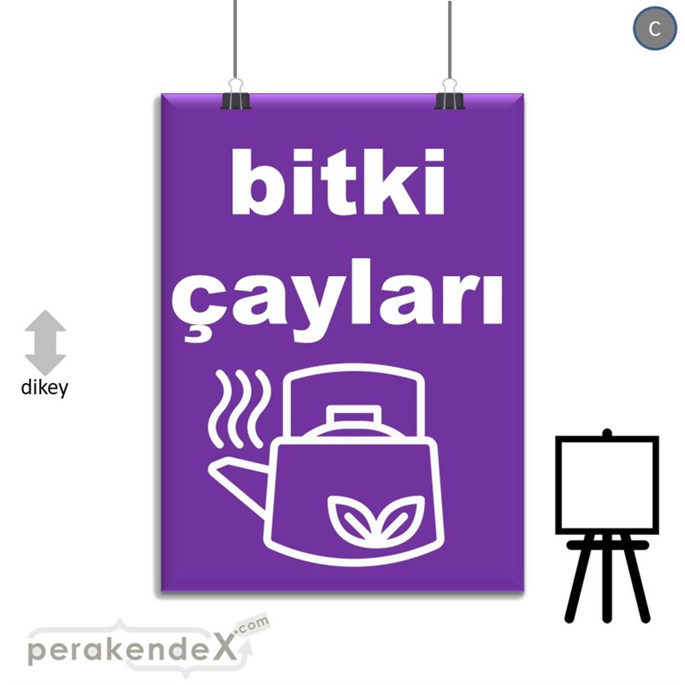 Bitki Çayları SERT PLASTİK POSTER,  AFİŞ -dikdörtgen,tek yön baskısert plastik poster,  afiş