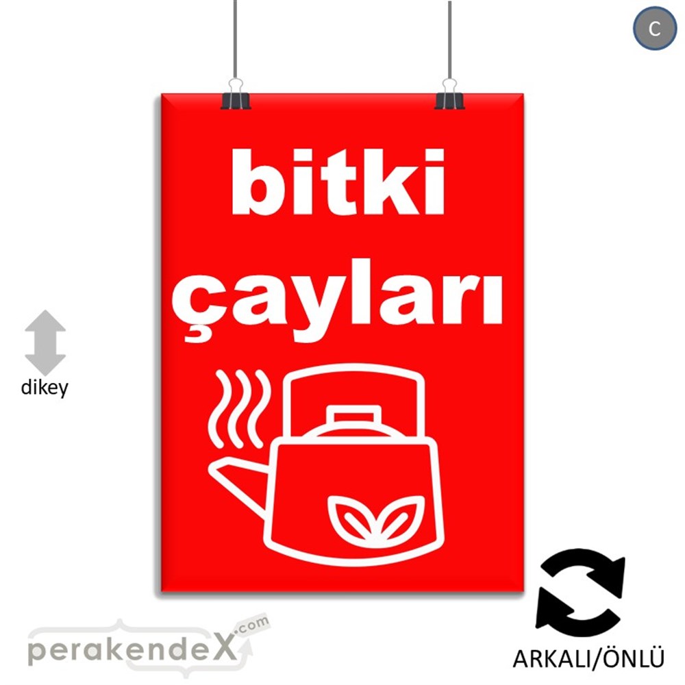 Bitki Çayları SERT PLASTİK POSTER,  AFİŞ -dikdörtgen,çift yön baskısert plastik poster,  afiş