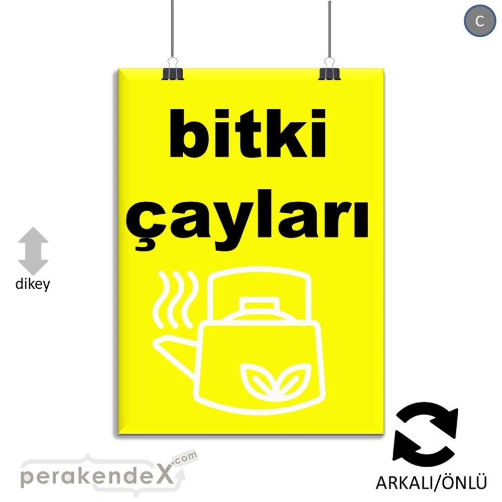 Bitki Çayları SERT PLASTİK POSTER,  AFİŞ -dikdörtgen,çift yön baskısert plastik poster,  afiş