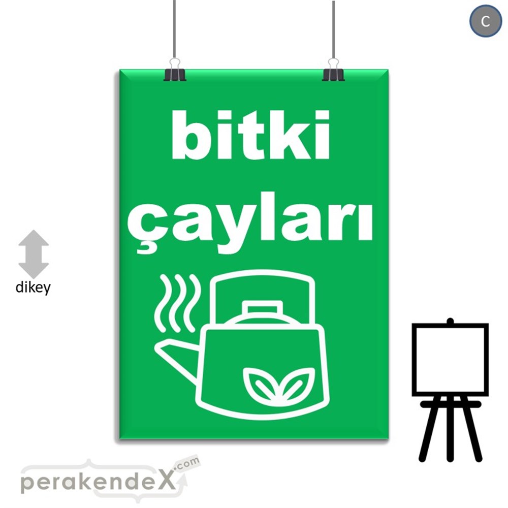 Bitki Çayları SERT PLASTİK POSTER,  AFİŞ -dikdörtgen,tek yön baskısert plastik poster,  afiş