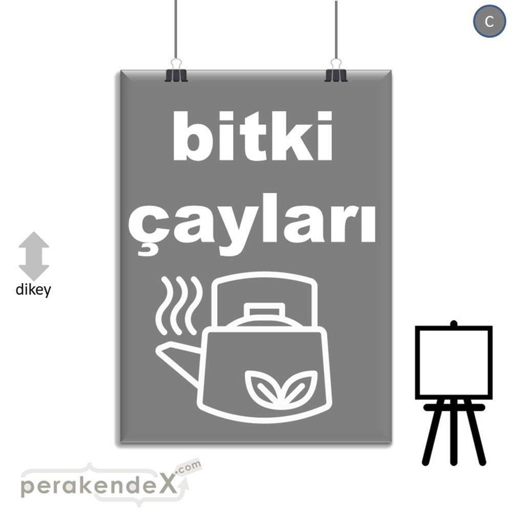 Bitki Çayları SERT PLASTİK POSTER,  AFİŞ -dikdörtgen,tek yön baskısert plastik poster,  afiş