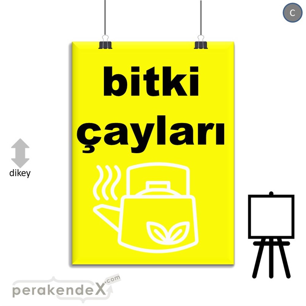 Bitki Çayları SERT PLASTİK POSTER,  AFİŞ -dikdörtgen,tek yön baskısert plastik poster,  afiş