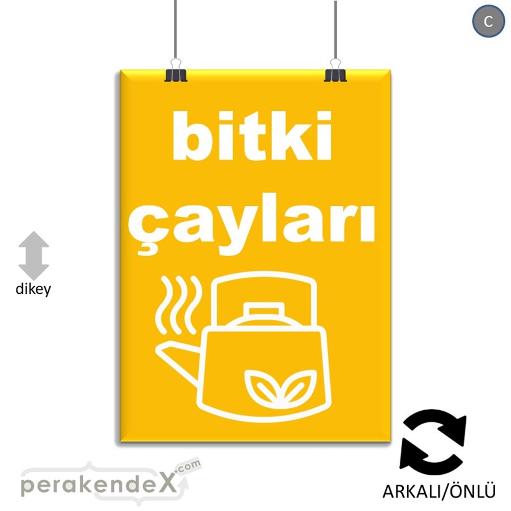 Bitki Çayları SERT PLASTİK POSTER,  AFİŞ -dikdörtgen,çift yön baskısert plastik poster,  afiş
