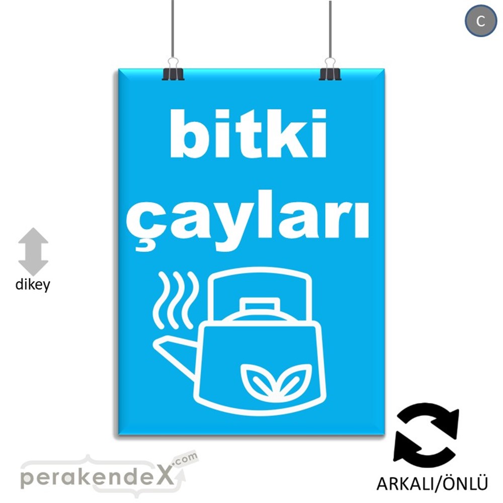 Bitki Çayları SERT PLASTİK POSTER,  AFİŞ -dikdörtgen,çift yön baskısert plastik poster,  afiş