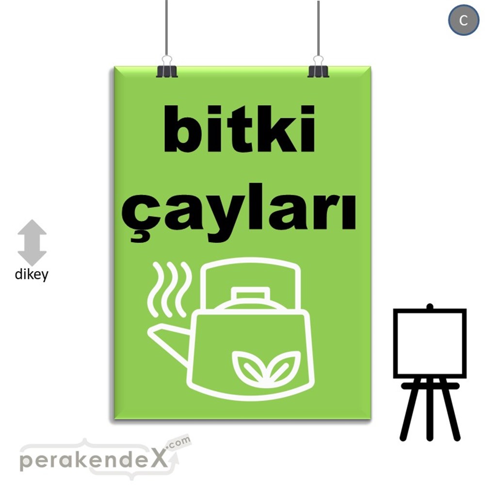 Bitki Çayları SERT PLASTİK POSTER,  AFİŞ -dikdörtgen,tek yön baskısert plastik poster,  afiş