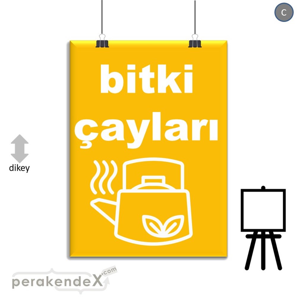 Bitki Çayları SERT PLASTİK POSTER,  AFİŞ -dikdörtgen,tek yön baskısert plastik poster,  afiş