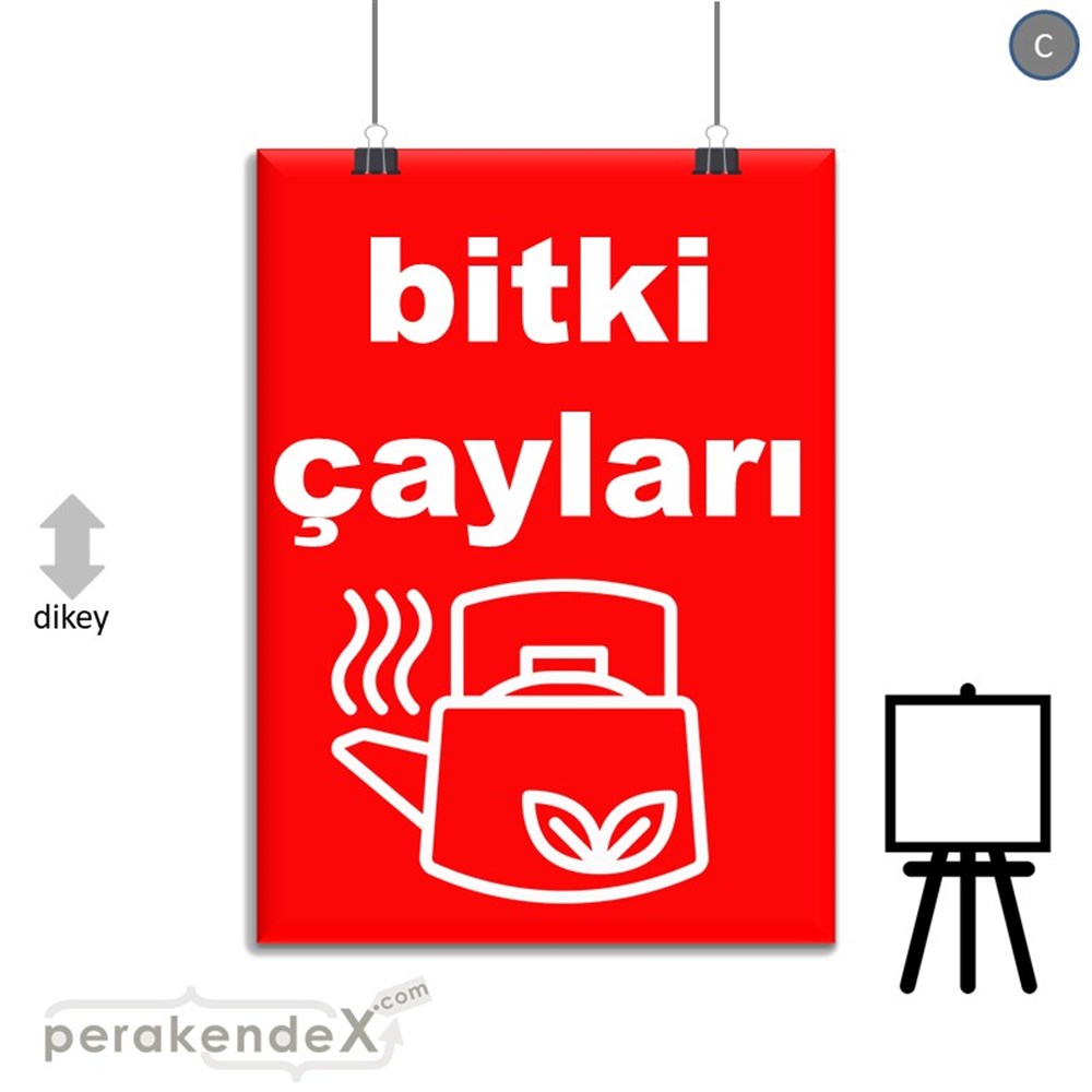 Bitki Çayları SERT PLASTİK POSTER,  AFİŞ -dikdörtgen,tek yön baskısert plastik poster,  afiş