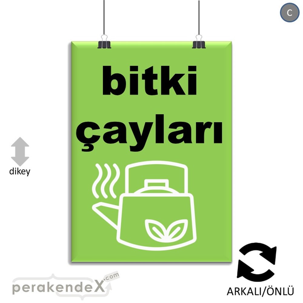 Bitki Çayları SERT PLASTİK POSTER,  AFİŞ -dikdörtgen,çift yön baskısert plastik poster,  afiş