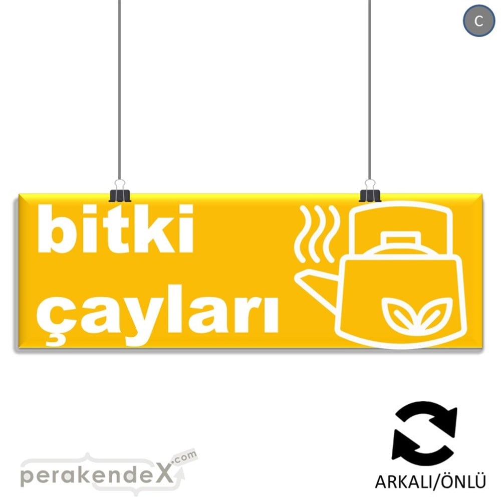 Bitki Çayları SERT PLASTİK POSTER,  AFİŞ (BANNER) -dikdörtgen,çift yön baskısert plastik poster,  afiş