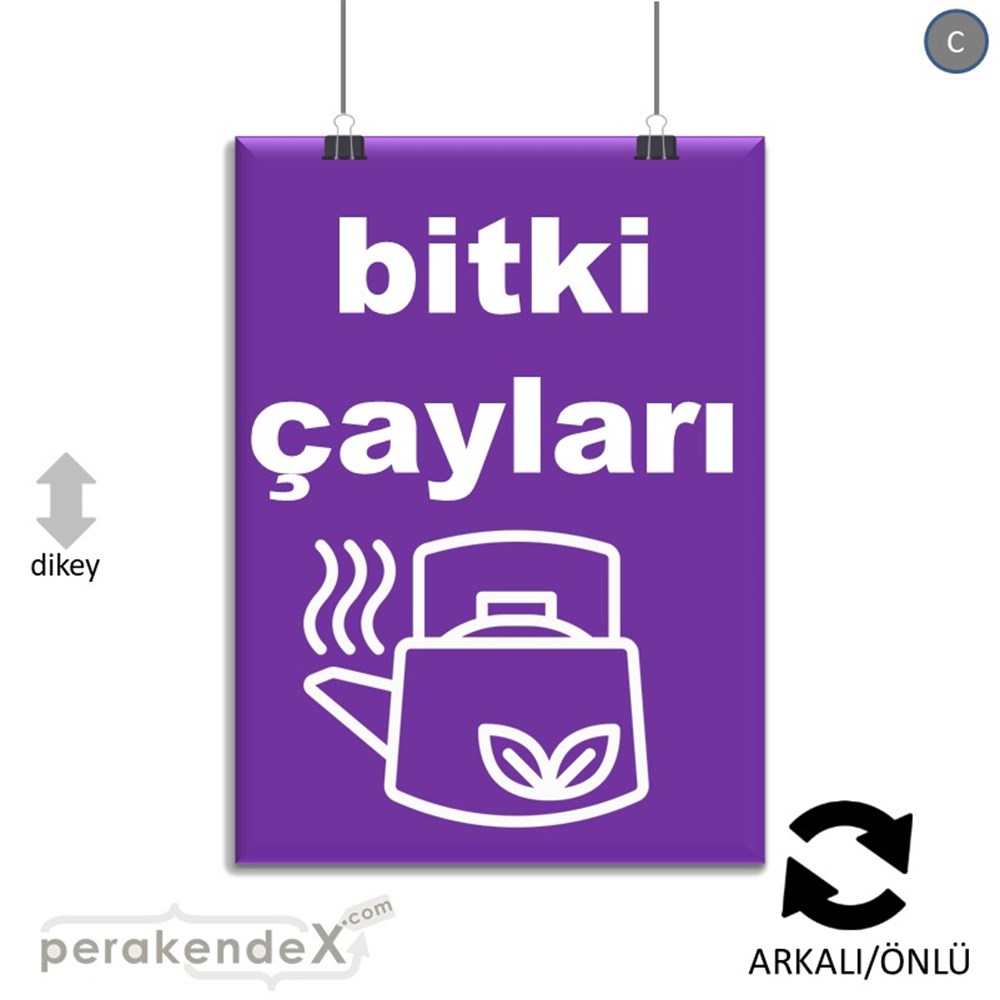 Bitki Çayları SERT PLASTİK POSTER,  AFİŞ -dikdörtgen,çift yön baskısert plastik poster,  afiş