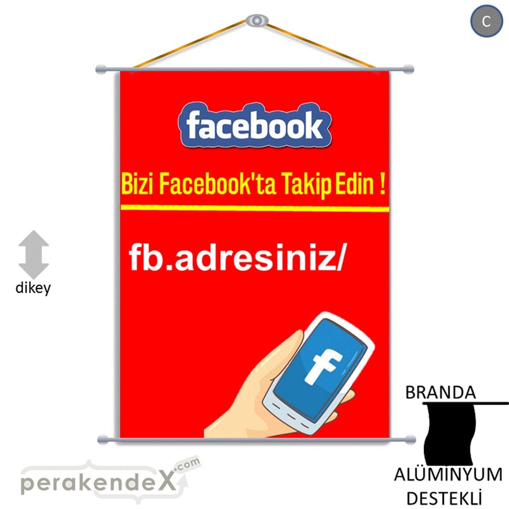 Bizi Facebook'Da Takip Edin ! BRANDA POSTER,  AFİŞ -dikdörtgen,tek yön baskı