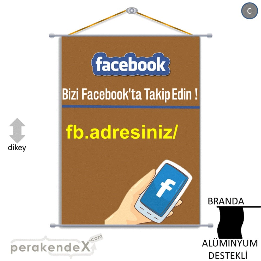 Bizi Facebook'Da Takip Edin ! BRANDA POSTER,  AFİŞ -dikdörtgen,tek yön baskı