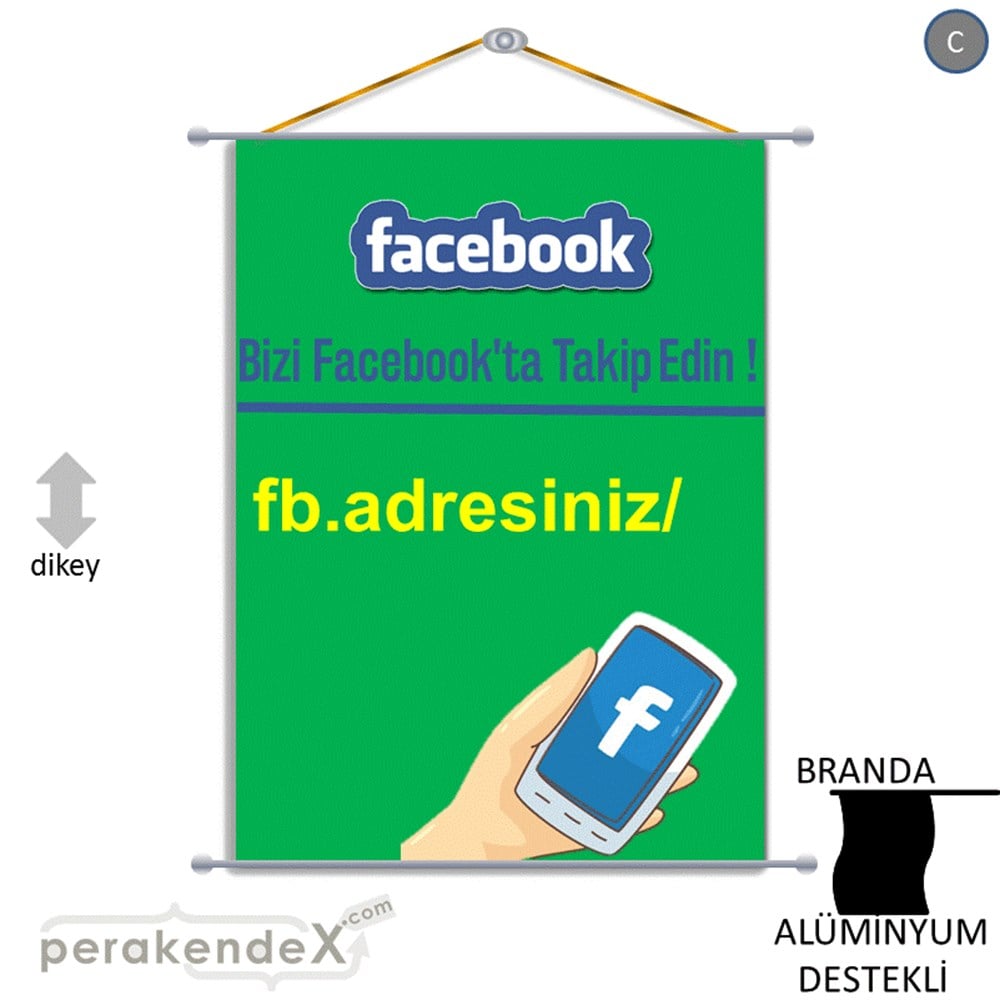 Bizi Facebook'Da Takip Edin ! BRANDA POSTER,  AFİŞ -dikdörtgen,tek yön baskı