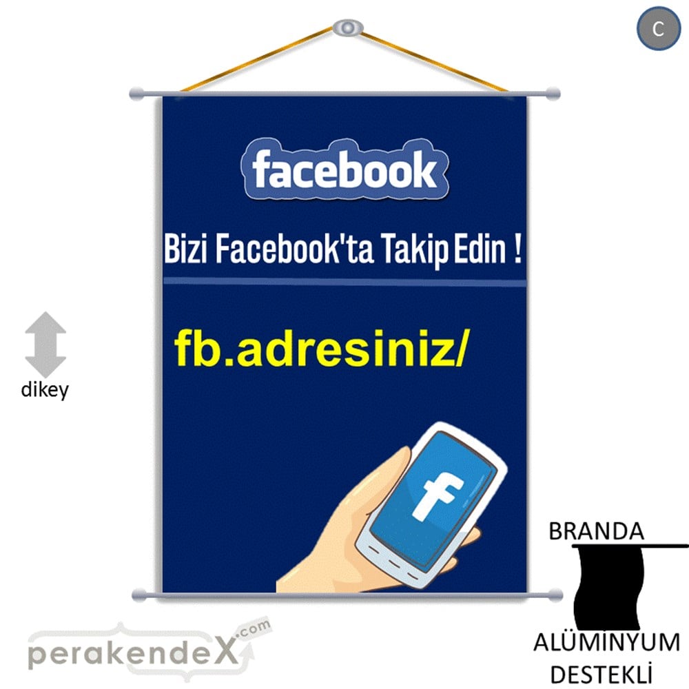 Bizi Facebook'Da Takip Edin ! BRANDA POSTER,  AFİŞ -dikdörtgen,tek yön baskı