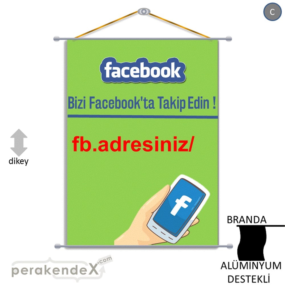 Bizi Facebook'Da Takip Edin ! BRANDA POSTER,  AFİŞ -dikdörtgen,tek yön baskı