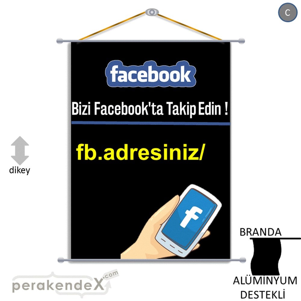Bizi Facebook'Da Takip Edin ! BRANDA POSTER,  AFİŞ -dikdörtgen,tek yön baskı