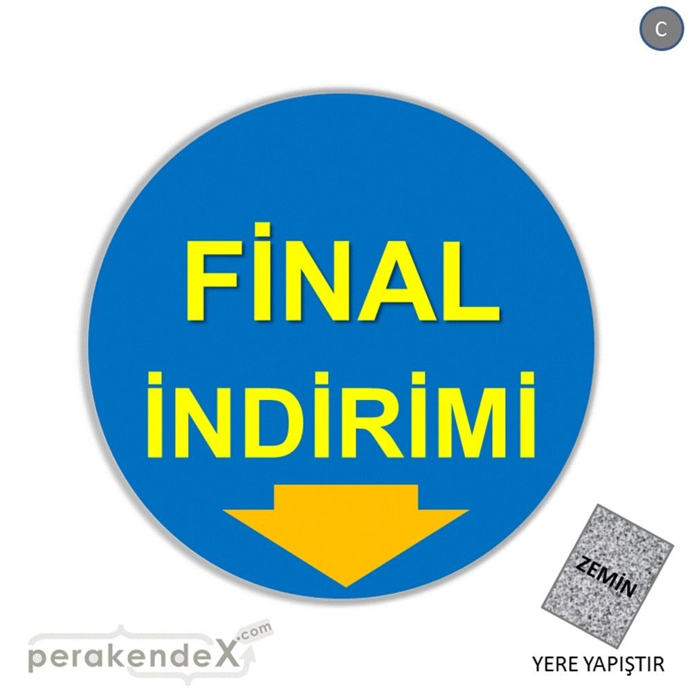 final indirimi YER ZEMİNE YAPIŞIR -oval,tek yön baskı